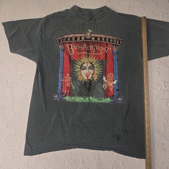 Vintage Bumbershoot 1999 Seattle Arts Festival Shirt Gray Crew Neck Late 90s - Picture 7 of 10